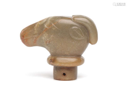 Chinese Archaistic Jade Sheep's Head