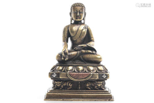 Chinese Bronze Seated Shakyamuni