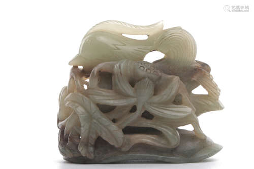Chinese Celadon Jade Censer Finial