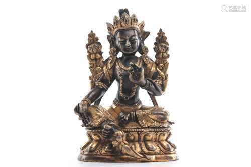 Chinese Gilt Bronze Seated Tara