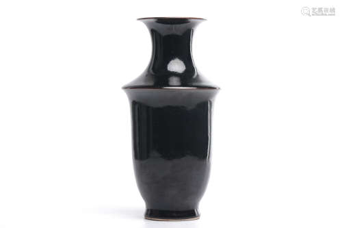 Chinese Noir Glazed Porcelain Vase