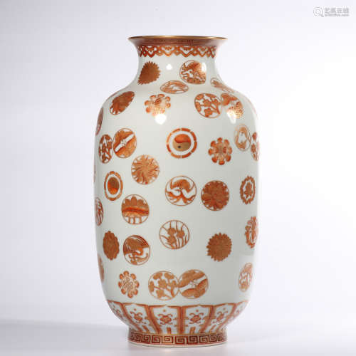 Chinese Iron Red Glaze Porcelain Vase