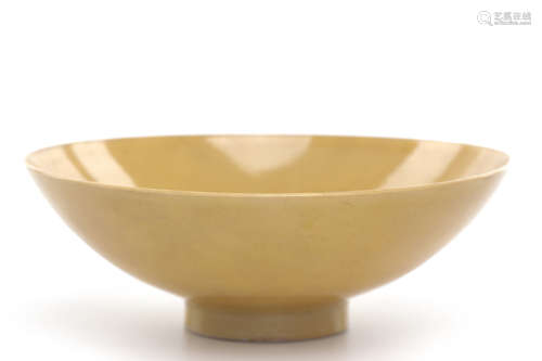 Chinese Yellow Glazed Porcelain Bowl