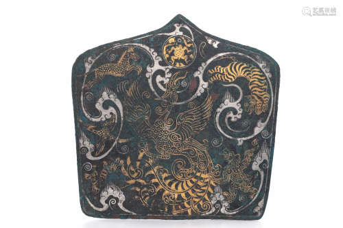Chinese Gilt Bronze Plaque