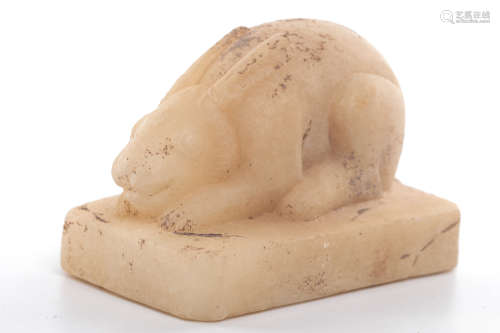 Chinese White Marble Carved Rabbit