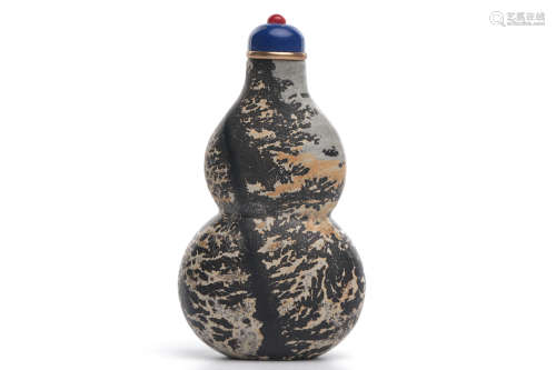 Chinese Marble Carved Gourd Snuff Bottle
