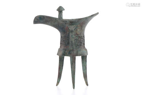 Chinese Bronze Archaistic Jue Cup