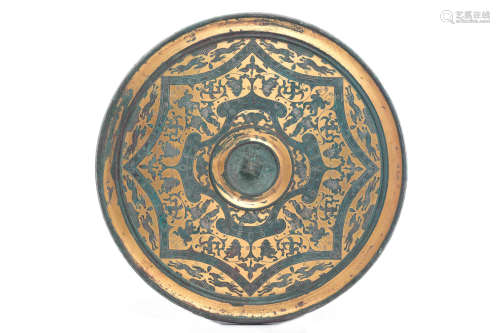 Chinese Gilt Bronze Mirror