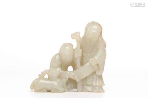 Chinese White Jade Carved Figurines