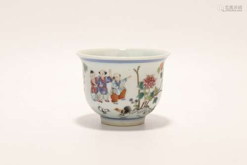 chinese famille rose porcelain cup