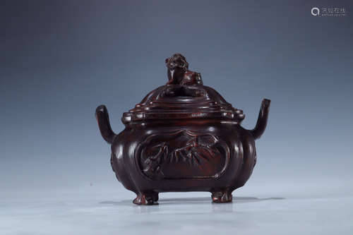 chinese red sandalwood incense burner