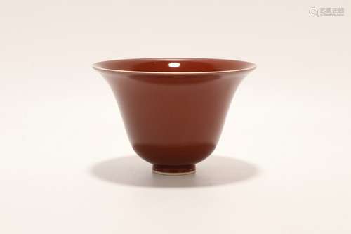 chinese red glazed porcelain cup