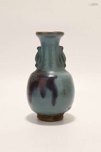 chinese jun glazed porcelan binaural vase