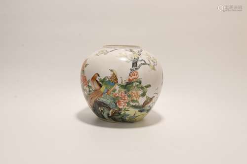 chinese glass enamel vase（defect）