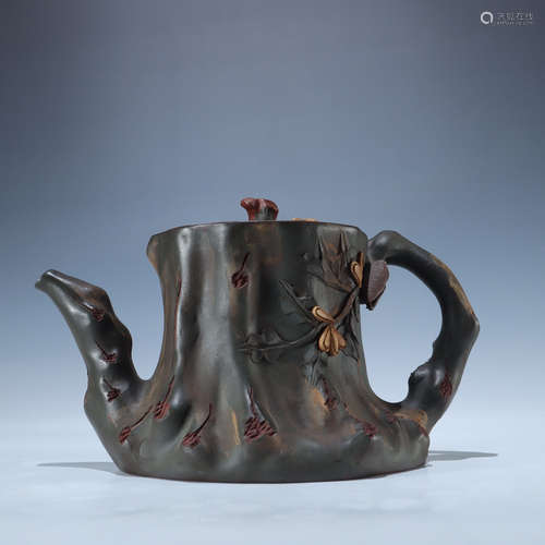 chinese zisha tree stump-shaped teapot