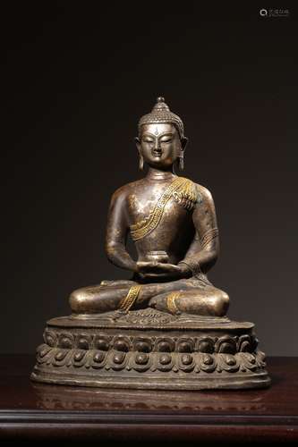 chinese gilt bronze seated buddha statue