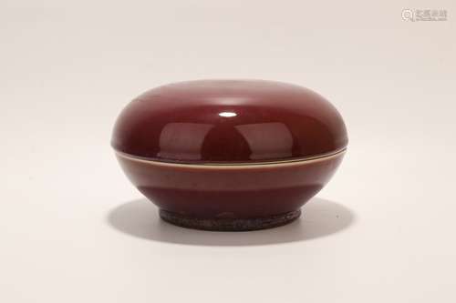 chinese red glazed porcelain box