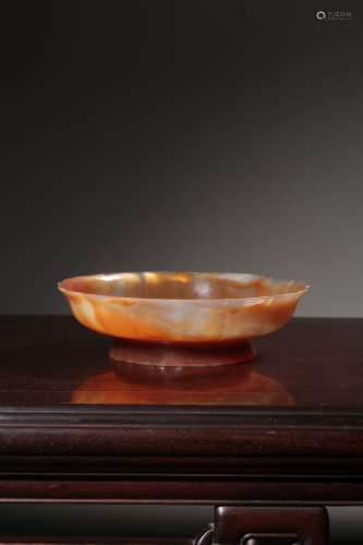 chinese natural agate mallow-form dish