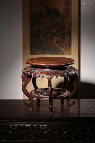 chinese longan wood carving table stand