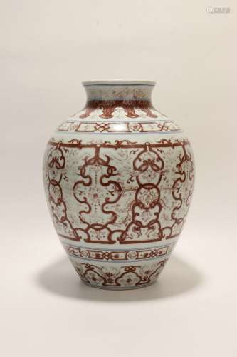 chinese underglaze red porcelain jar