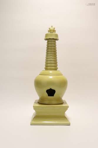 chinese yellow glaze porcelain pagoda