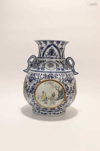 chinese blue and white underglaze red porcelain pot