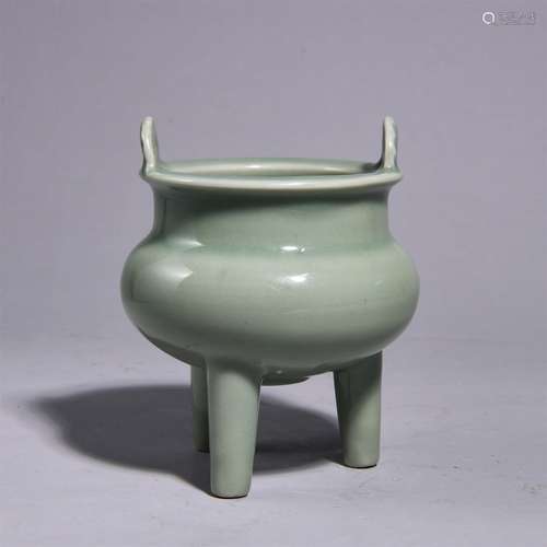 A TRI-LEGGED INCENSE BURNER FROM LONGQUAN KILN