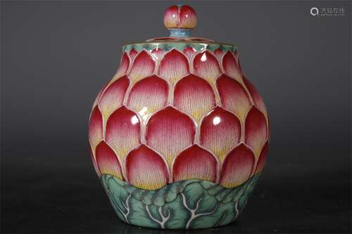 PASTEL LOTUS DECORATIVE LID JAR