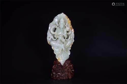 HETIAN JADE LUXURY LARGE MATERIAL AVALOKITESVARA