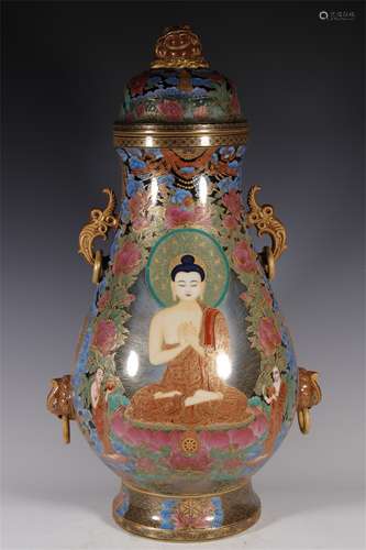 PASTEL FLOWER AND BUDDHA DECORATIVE BOTTLE WITH WINDOWS