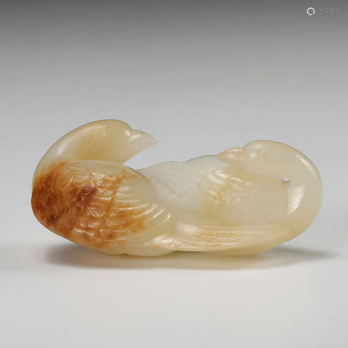 Chinese White Jade Carved Birds