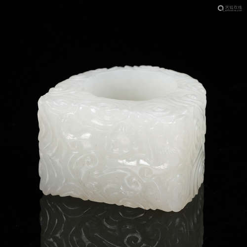 Chinese White Jade Thumb Ring