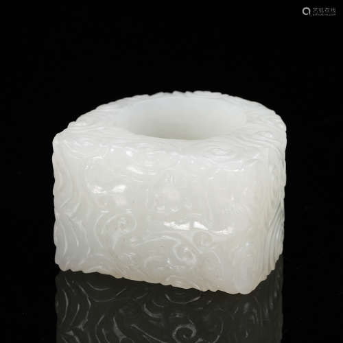 Chinese White Jade Thumb Ring