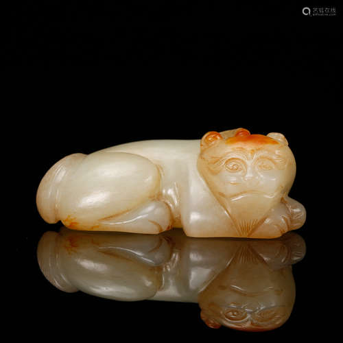 Chinese White Jade Beast Pendant