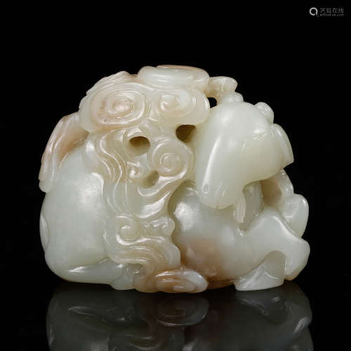 Chinese White Jade Carved Sheep