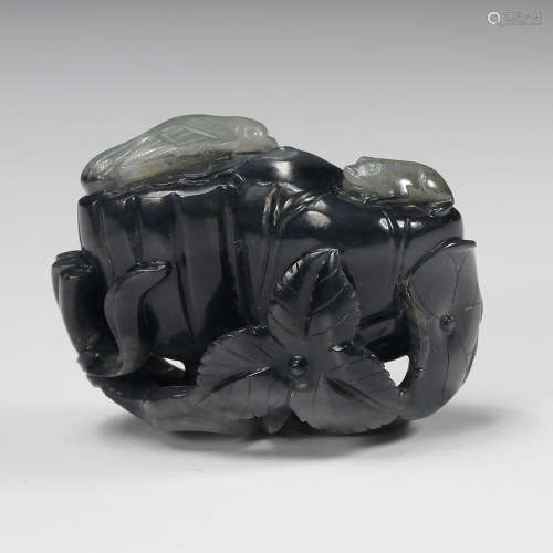 Chinese Black And White Jade Ornament