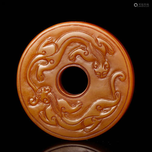Chinese Archaistic Jade Chilong Pendant