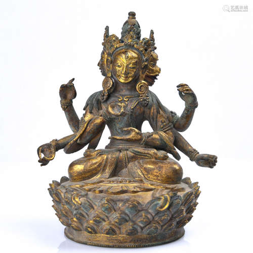 Chinese Gilt Bronze Seated Namgyalma