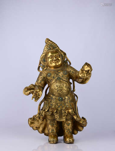 Chinese Gilt Bronze Guardian