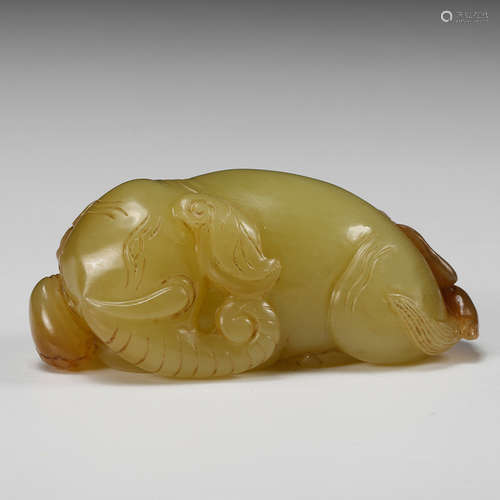 Chinese Yellow Jade Elephant