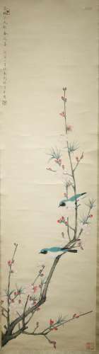 Chinese Ink And Color Scroll Painting