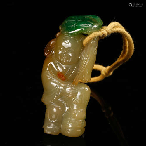 Chinese Jadeite Boy Pendant