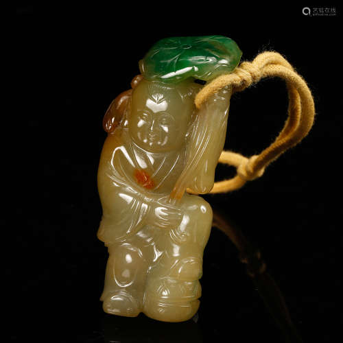 Chinese Jadeite Boy Pendant