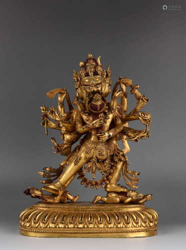 Chinese Gilt Bronze Cakrasamvara