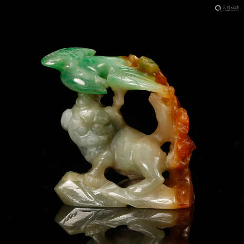 Chinese Jadeite Carved Bird Ornament