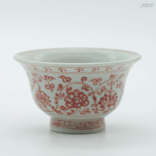 Chinese Iron Red Porcelain Cup