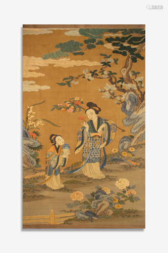 Chinese Kesi Embroidery Of Lady Magu