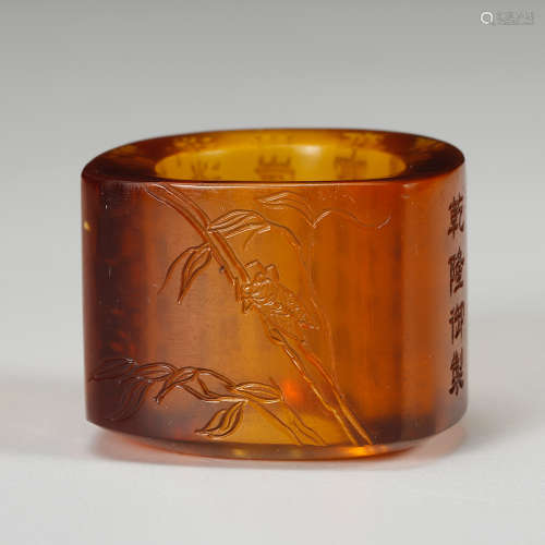 Chinese Peking Glass Thumb Ring