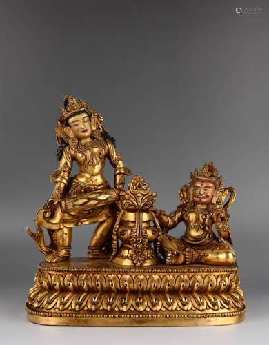 Chinese Gilt Bronze Buddhist Figurine