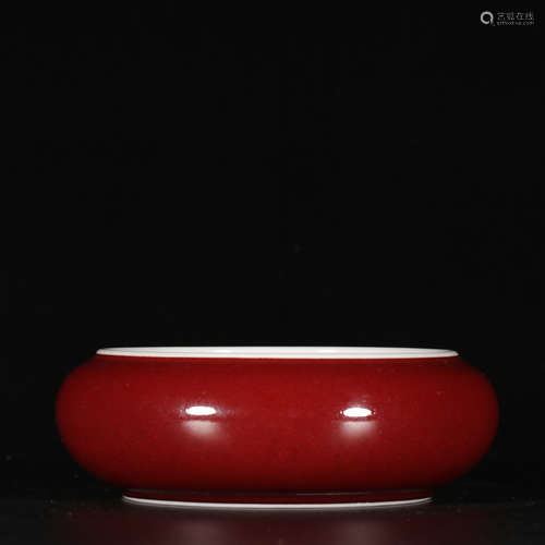 Chinese Ox Blood Glaze Porcelain Brush Washer